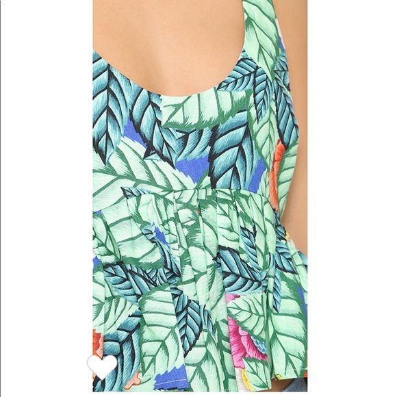 Mara Hoffman Ruffle Palm Peplum Tank Top XS - Picture 5 of 7
